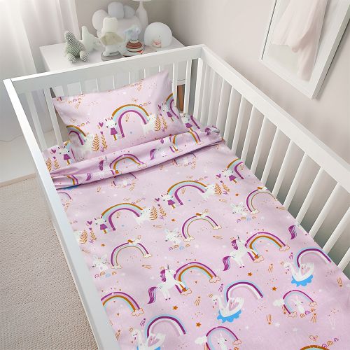 Εικόνα της BEBE ΣΕΤ ΣΕΝΤΟΝΙΑ RAINBOW GALLOP PINK 120X180