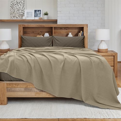 Εικόνα της Κουβέρτα King size (240x260) Πικέ Cocoon Μόκα