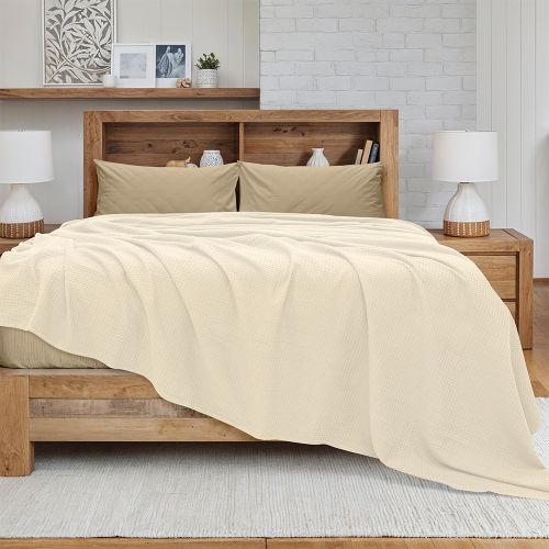 Εικόνα της Κουβέρτα King Size (240x260) Πικέ Cocoon Εκρού