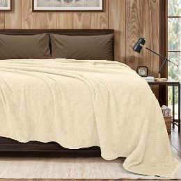 Εικόνα της Κουβέρτα Υπέρδιπλη (220x240) Fleece Napnest Εκρού