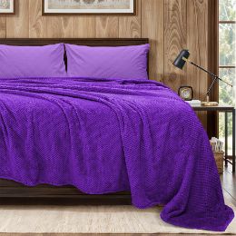 Εικόνα της Κουβέρτα Υπέρδιπλη (220x240) Fleece Napnest Μωβ