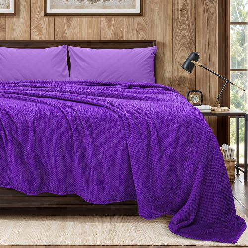 Εικόνα της Κουβέρτα Υπέρδιπλη (220x240) Fleece Napnest Μωβ