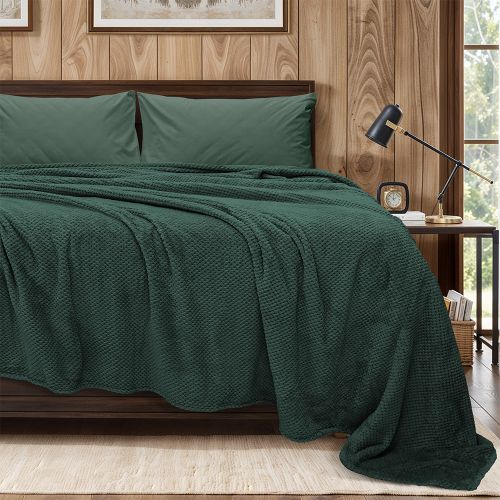 Εικόνα της Κουβέρτα Υπέρδιπλη (220x240) Fleece Napnest Πράσινο
