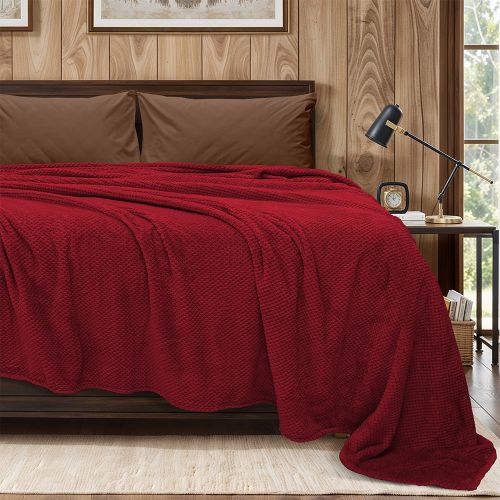 Εικόνα της Κουβέρτα Υπέρδιπλή (220x240) Fleece Napnest Μπορντώ