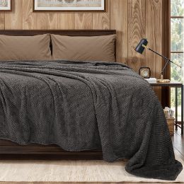 Εικόνα της Κουβέρτα Υπέρδιπλη (220x240) Fleece Napnest Σκούρο Γκρι