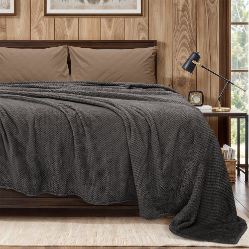 Εικόνα της Κουβέρτα Υπέρδιπλη (220x240) Fleece Napnest Σκούρο Γκρι