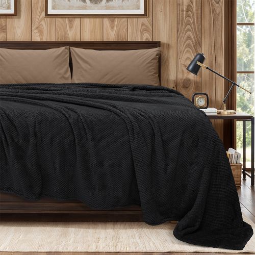 Εικόνα της Κουβέρτα Υπέρδιπλη (220x240) Fleece Napnest Μαύρο