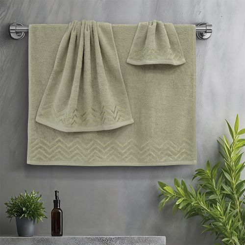 Εικόνα της Σετ πετσέτες 3τμχ (30x50,50x90,70x140) Wavie Λεμονί