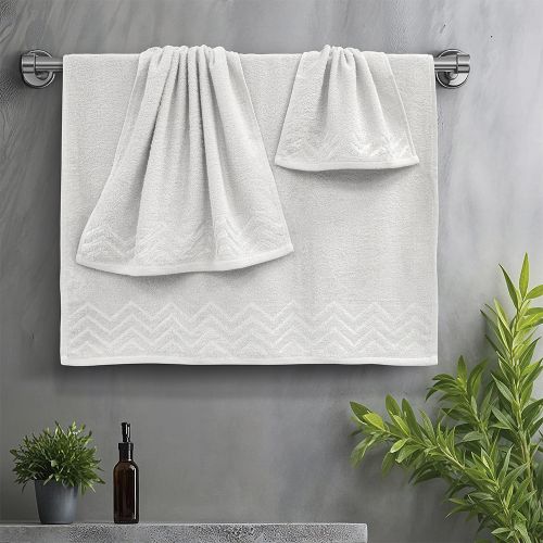 Εικόνα της Σετ πετσέτες 3τμχ (30x50,50x90,70x140) Wavie Εκρού