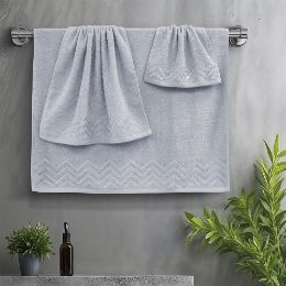 Εικόνα της Σετ πετσέτες 3τμχ (30x50,50x90,70x140) Wavie Ανοιχτό Γκρι