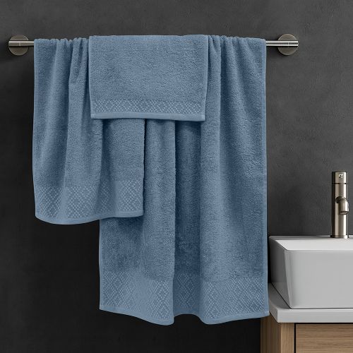 Εικόνα της Σετ πετσέτες 3τμχ (30x50,50x90,70x140) Serapha Πετρόλ