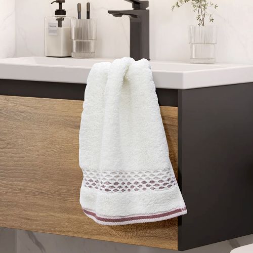 Εικόνα της Πετσέτα Χεριών (30x50) Igalo Λευκό/Ροζ