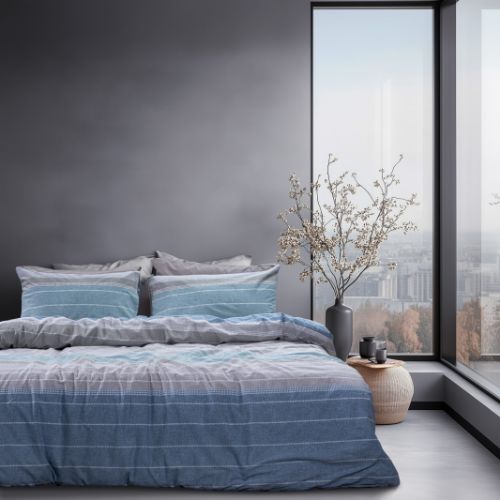 Εικόνα της Σετ Παπλωματοθήκη Υπέρδιπλη (230X250) Serica Πετρόλ