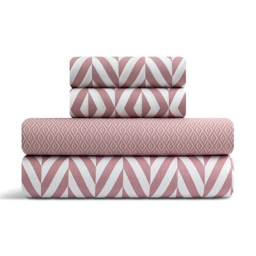 Εικόνα της Σετ Σεντόνια Μονά (170x260) Ikat Dusty Pink