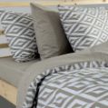 Εικόνα της Σετ Σεντόνια Υπέρδιπλα Με Λάστιχο (170Χ200+35) Ikat Μπεζ