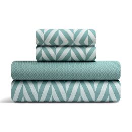 Εικόνα της Σετ Σεντόνια King Size (260X270) Ikat Μέντα