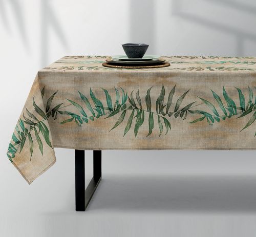 Εικόνα της Τραπεζομάντηλο Foresta 140x180 Εκρού-Πράσινο
